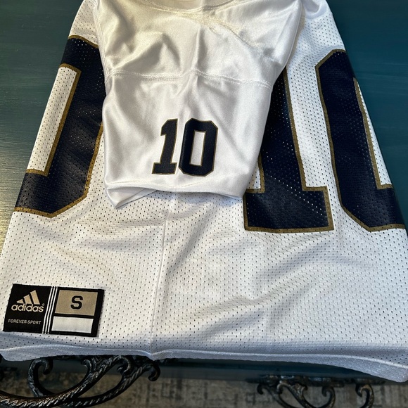 VTG Y2K Adidas White Notre Dame #10 Brady Quinn Football Jersey Youth S - Picture 13 of 17